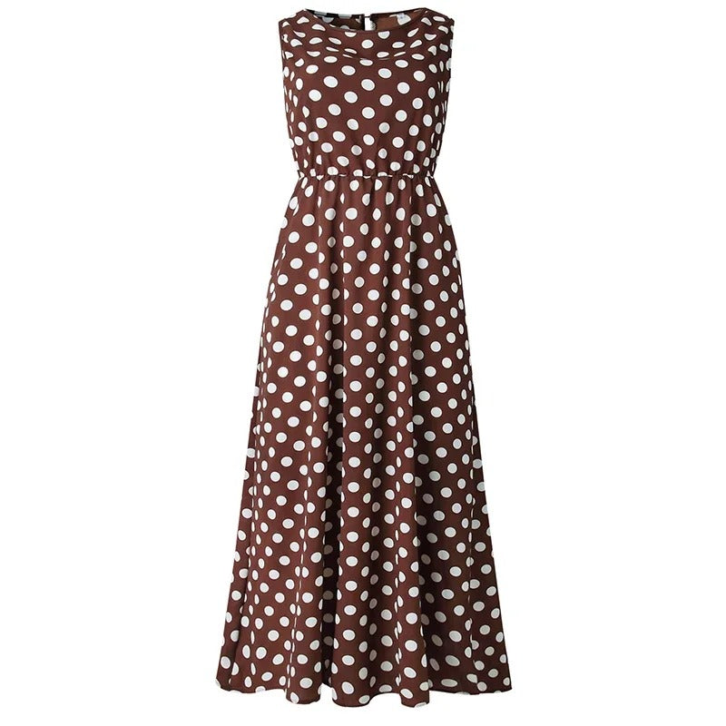 Women's Smart Dot Dress with Waist Detail