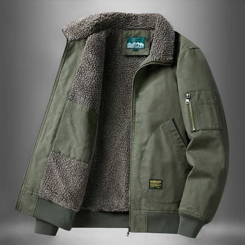 Men's Sherpa-Lined Aviator Jacket for Ultimate Warmth and Style