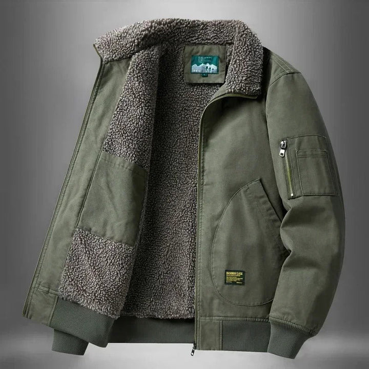 Men's Sherpa-Lined Aviator Jacket for Ultimate Warmth and Style