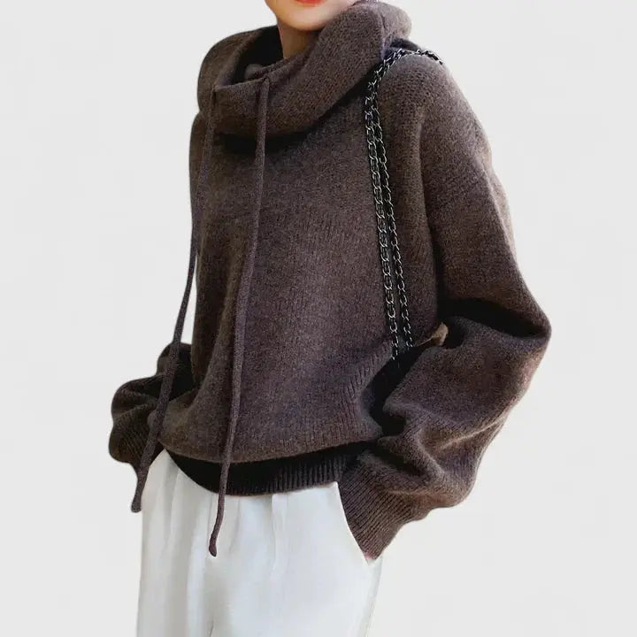 Women's Cozy Oversized Knit Pullover Hoodie