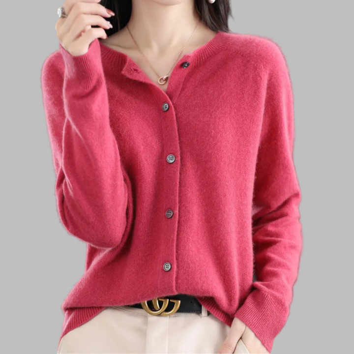 Women's O-Neck Knit Cardigan