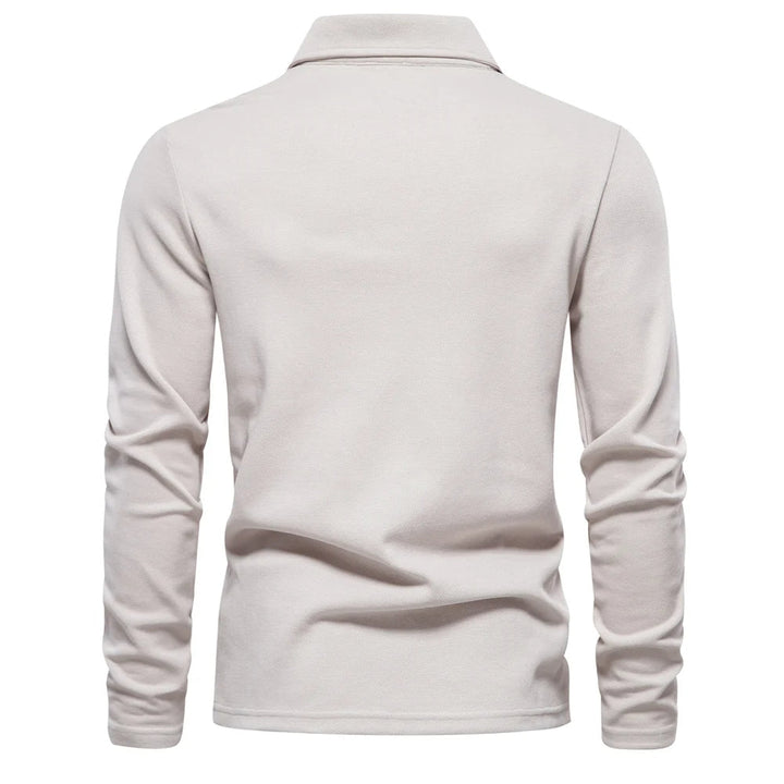 Men's Elegant Long-Sleeved Polo Shirt for Stylish Comfort