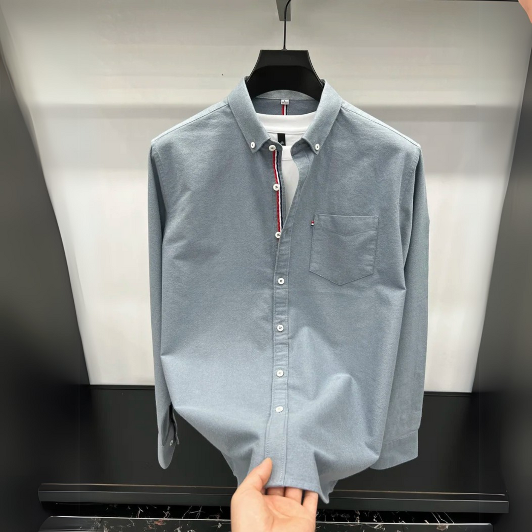 Men's Classic Oxford Shirt with Accent Stripes