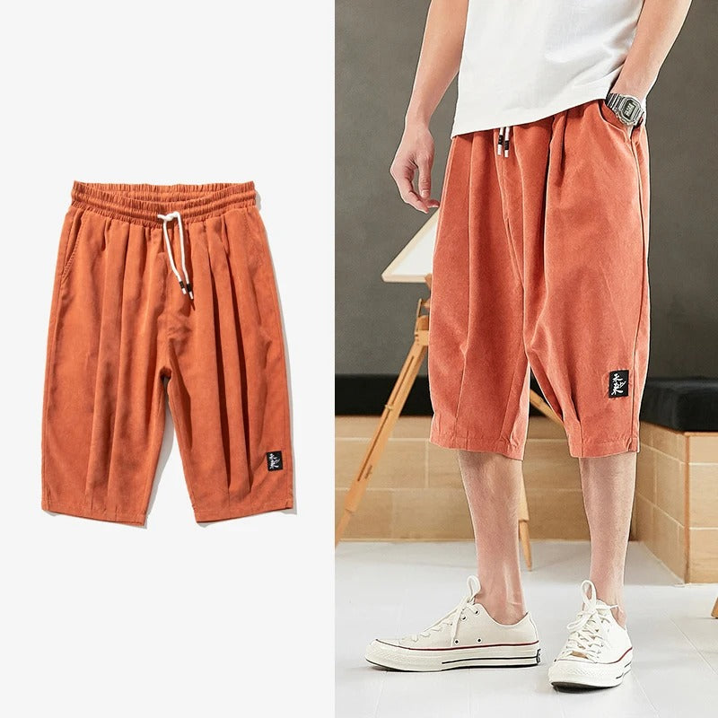 Men's Casual Wide Leg Cord Shorts for Comfortable Summer Wear