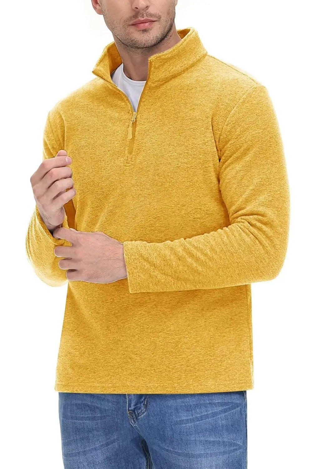Men's Fleece Sweater with Half Zipper for Ultimate Warmth