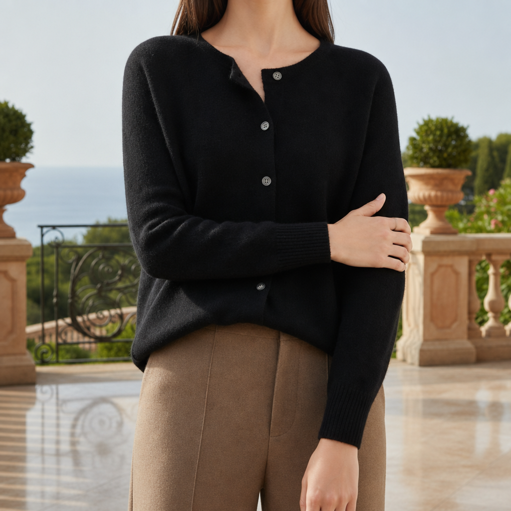 Women's Round Neck Cardigan Sweater