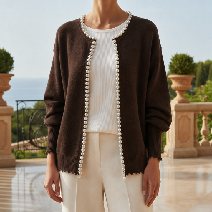 Women's Pearl Trim Cardigan