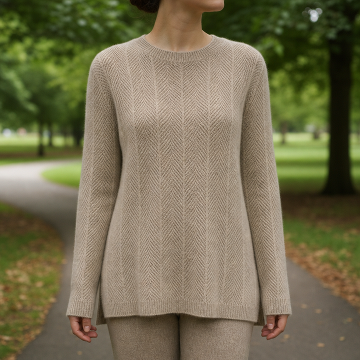 Women's Open Knit Crewneck Sweater