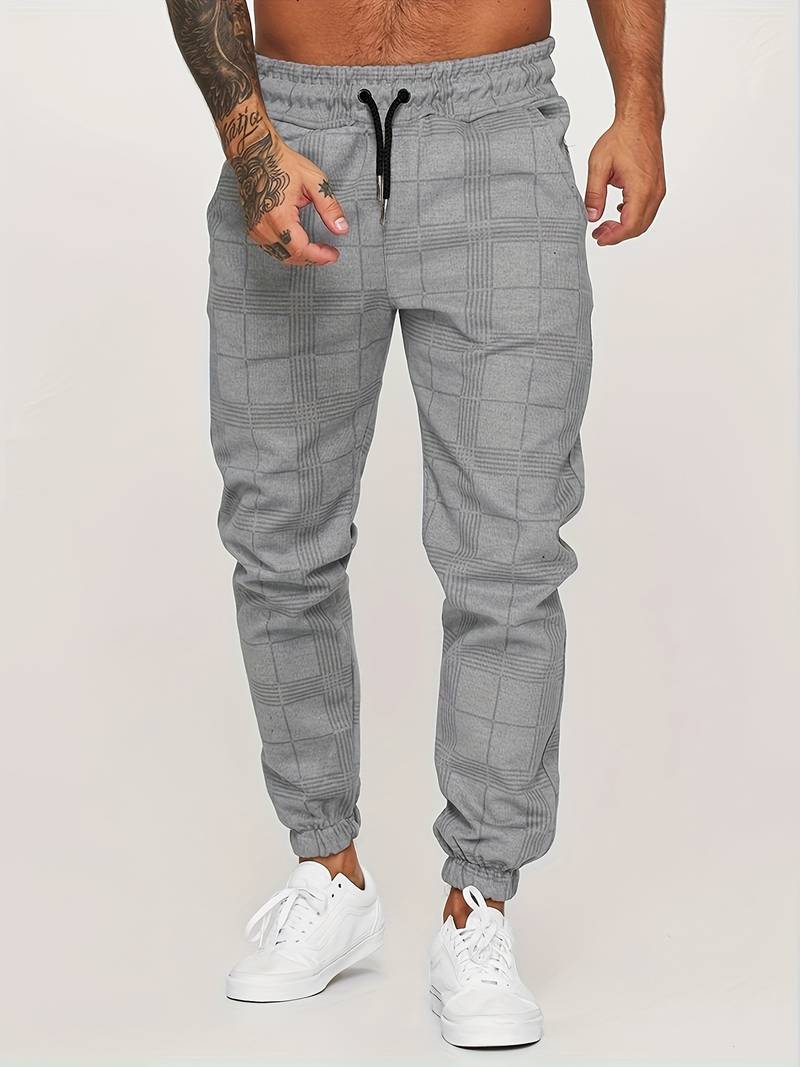 Men's Checkered Slim Fit Joggers