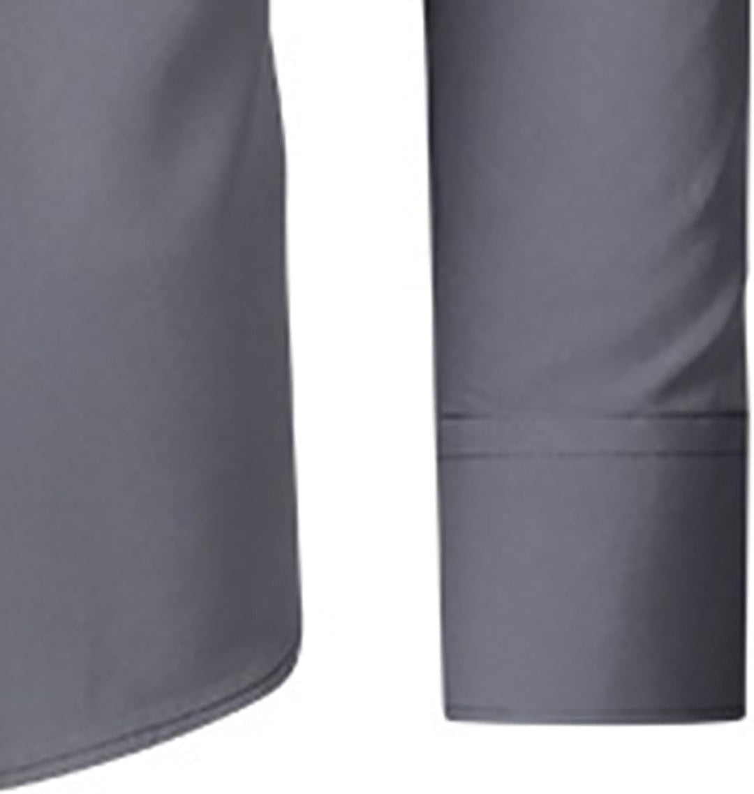 Men's Business Shirt with Button Bar for Professional Style