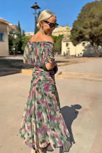 Sophia | Women's Elegant V-neck Fantasy Maxi Dress-Trendy 4 Fit