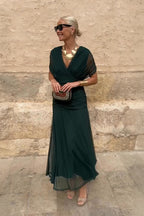Sophia | Women's Elegant V-neck Fantasy Maxi Dress-Trendy 4 Fit