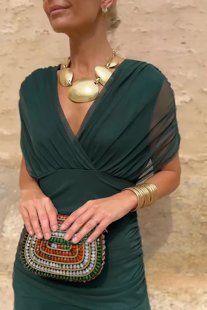 Sophia | Women's Elegant V-neck Fantasy Maxi Dress-Trendy 4 Fit