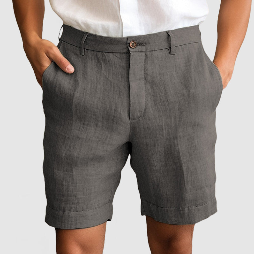 Men's Casual Cotton and Linen Blend Shorts