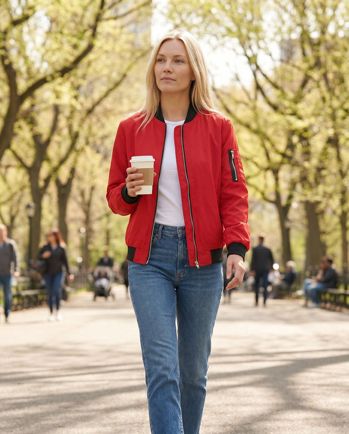 Women's Lightweight Casual Bomber Jacket for Everyday Wear