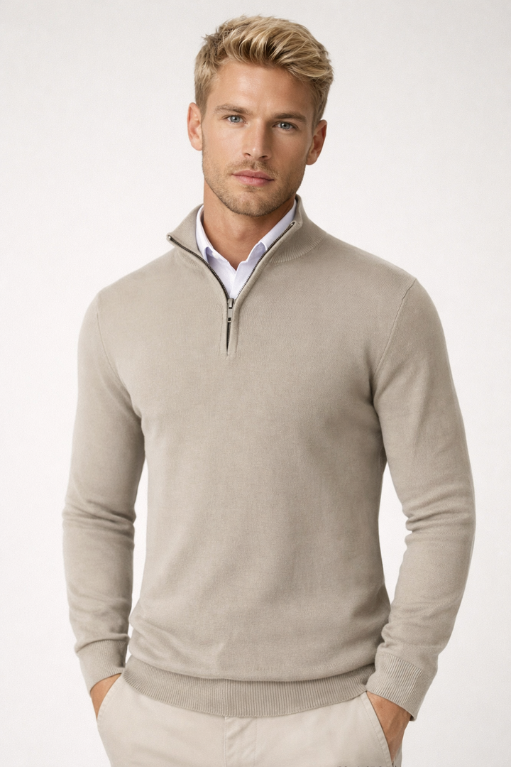 Men's Modern Half Zip High Neck Sweater