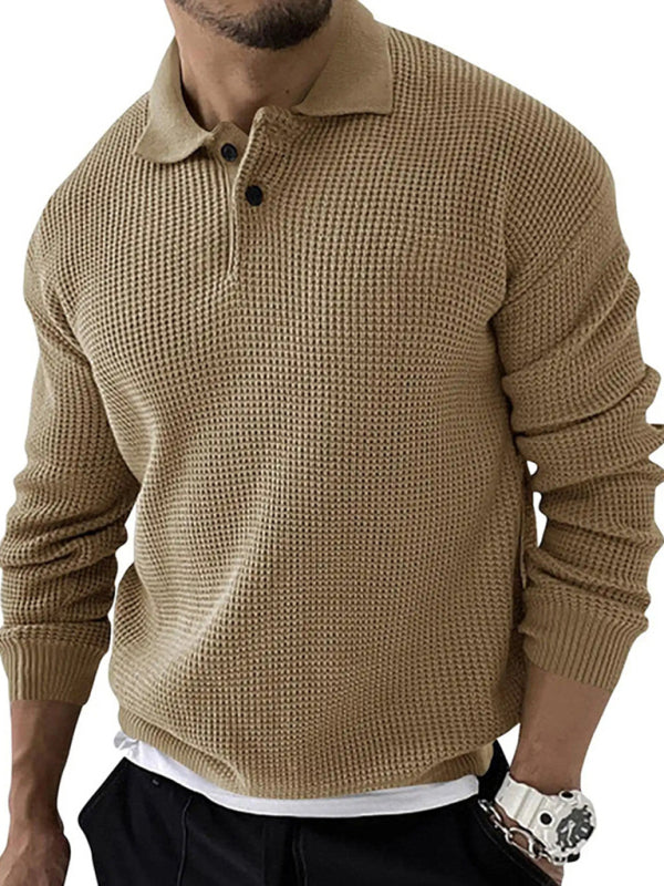Men's Urban Slim Cut Knitting Sweater with Reversible Collar