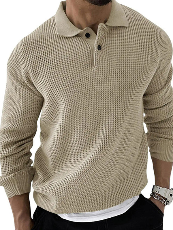 Men's Urban Slim Cut Knitting Sweater with Reversible Collar