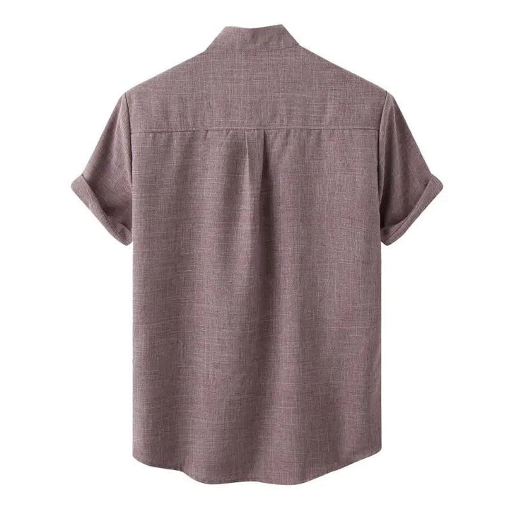 Men's Airy Summer Shirt with Stand-Up Collar for Comfort and Style
