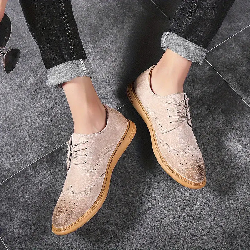 Men's breathable Oxford lace-up shoes for work and casual wear