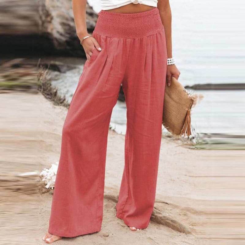 Women's Effortlessly Breathable Wide Leg Linen Trousers