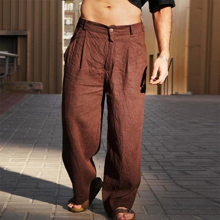 Men's Wide Linen Mix Summer Pants