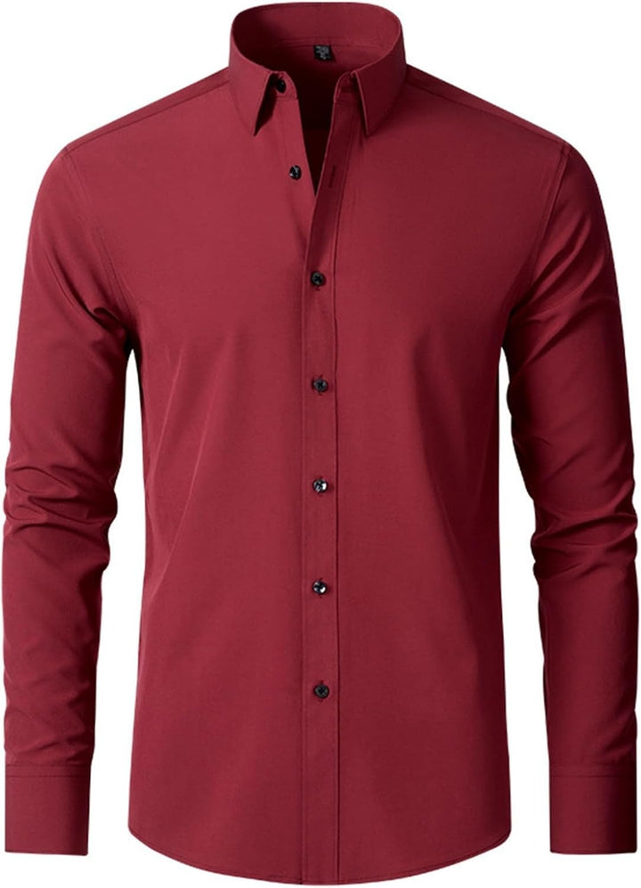 Men's Business Shirt with Button Bar for Professional Style