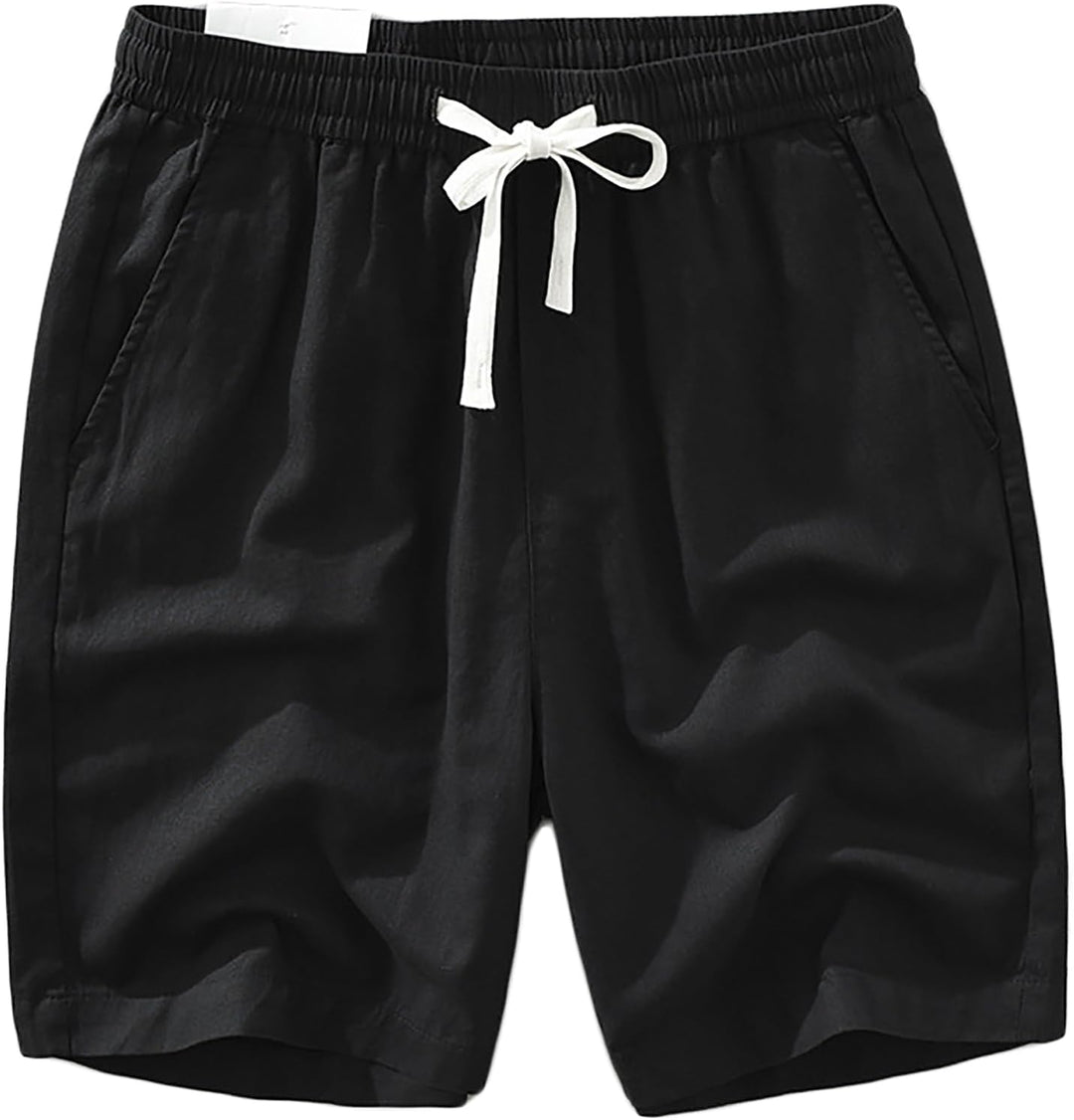 Men's Lightweight Breathable Summer Linen Beach Bermuda Shorts