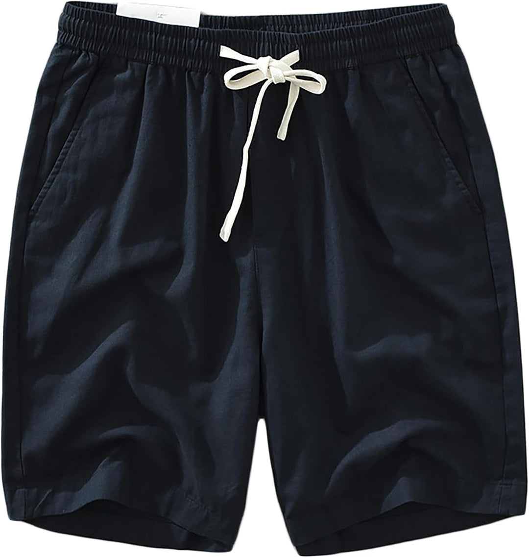 Men's Lightweight Breathable Summer Linen Beach Bermuda Shorts