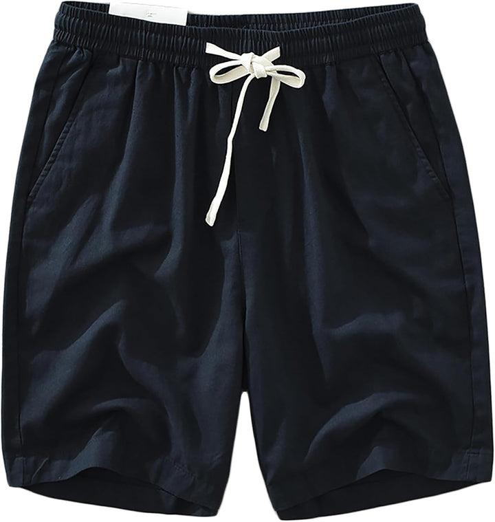 Men's Lightweight Breathable Summer Linen Beach Bermuda Shorts