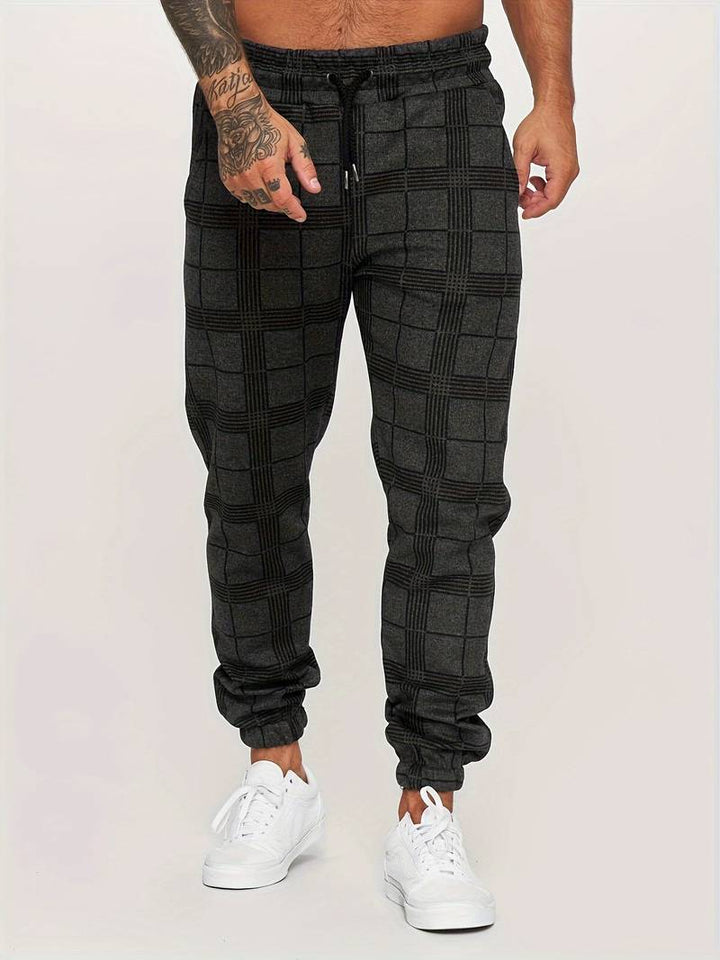 Men's Checkered Slim Fit Joggers
