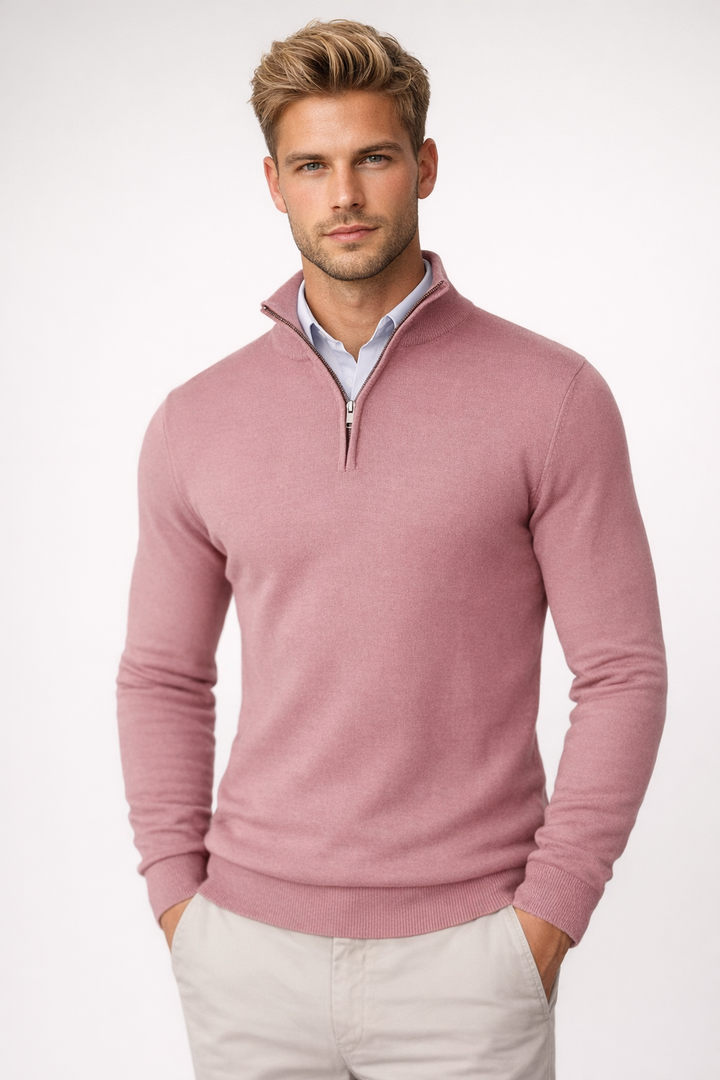 Men's Modern Half Zip High Neck Sweater