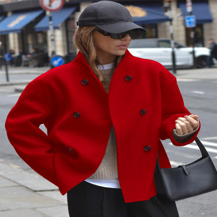 Women's Stand Collar Long Sleeve Coat