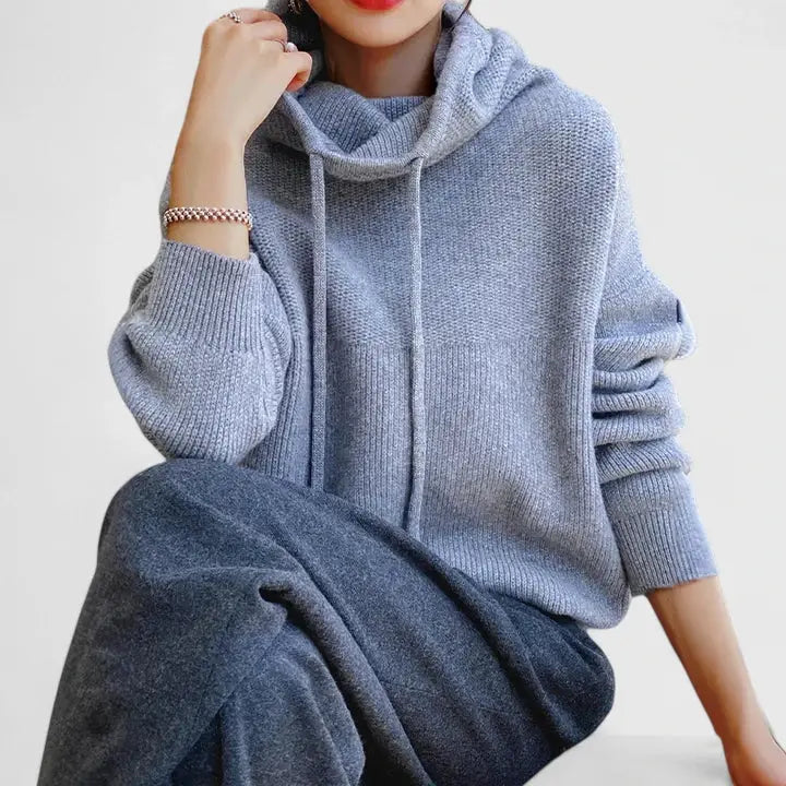 Women's Cozy Oversized Knit Pullover Hoodie