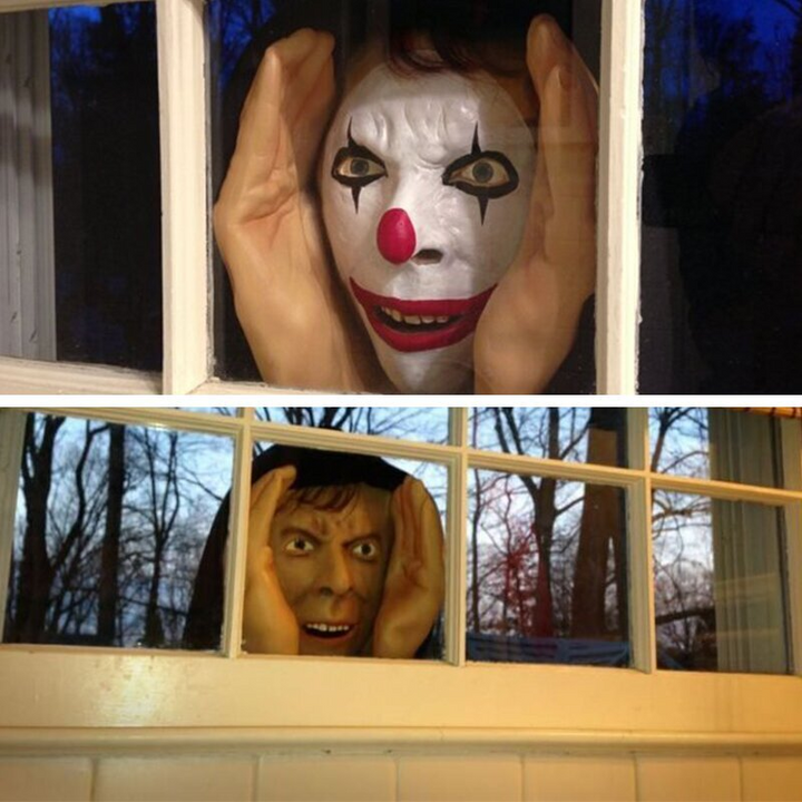 Halloween's Realistic Scary Window Peeper Figure with Suction Cup