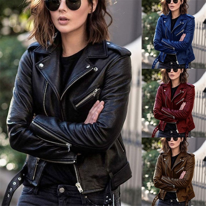 Women's Vibrant Color High-Quality Leather Jacket