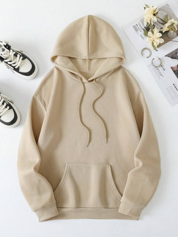Women's Oversized Fleece Hoodie with Graphic Design on Back