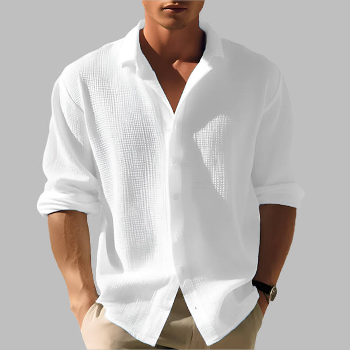 Men's Lightweight Solid Color Cotton Linen Shirt