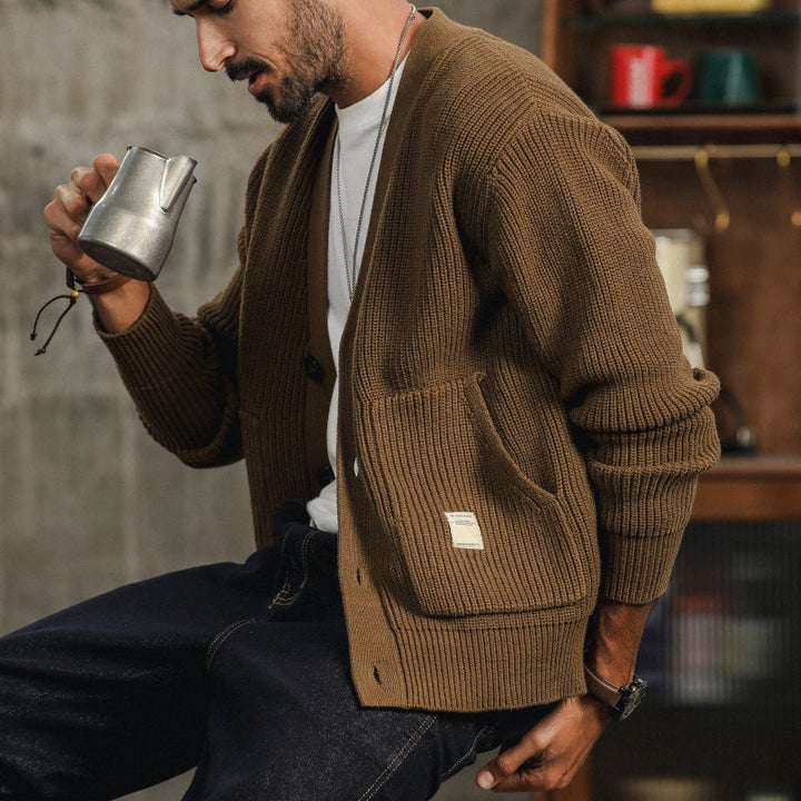 Men's Knitted Cardigan Sweater for Stylish Comfort