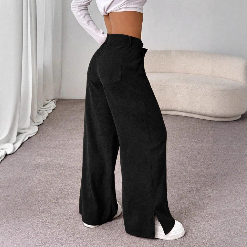 Women's Chic High-Waist Wide Leg Split Pants