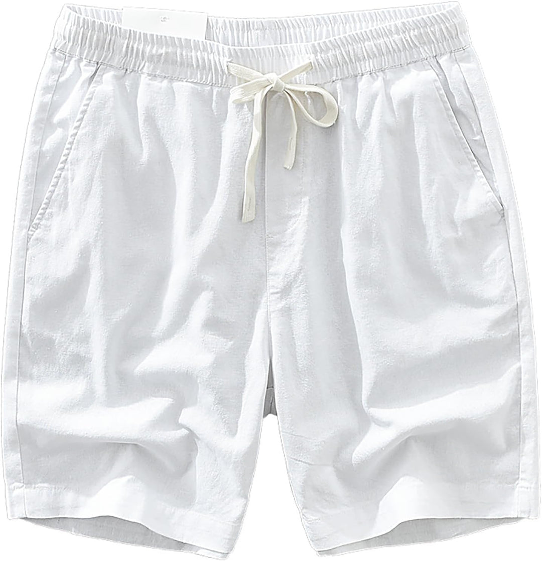 Men's Lightweight Breathable Summer Linen Beach Bermuda Shorts
