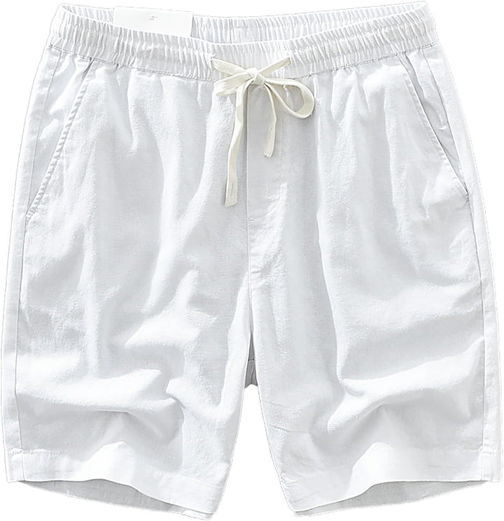 Men's Lightweight Breathable Summer Linen Beach Bermuda Shorts