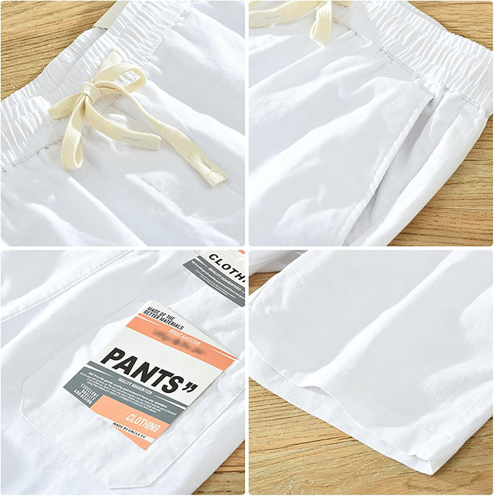 Men's Lightweight Breathable Summer Linen Beach Bermuda Shorts