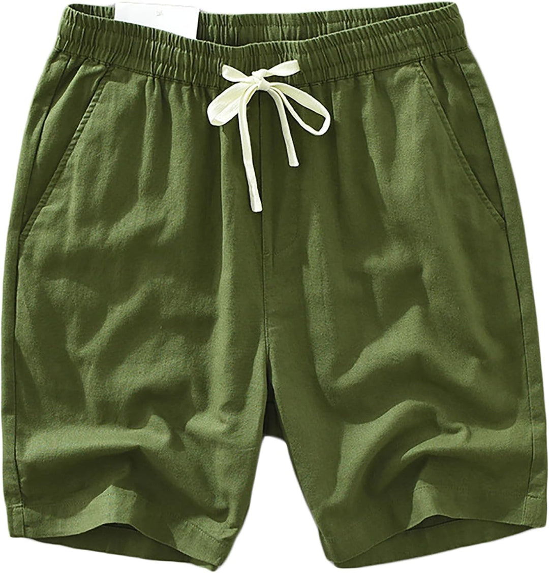 Men's Lightweight Breathable Summer Linen Beach Bermuda Shorts