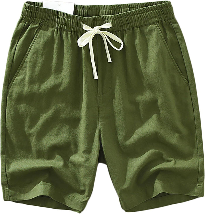 Men's Lightweight Breathable Summer Linen Beach Bermuda Shorts