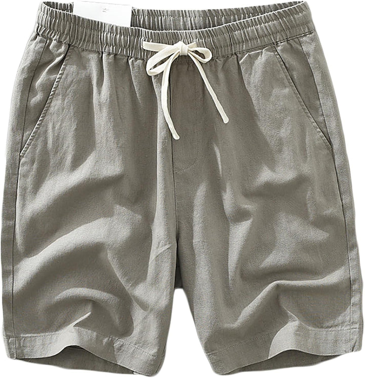 Men's Lightweight Breathable Summer Linen Beach Bermuda Shorts