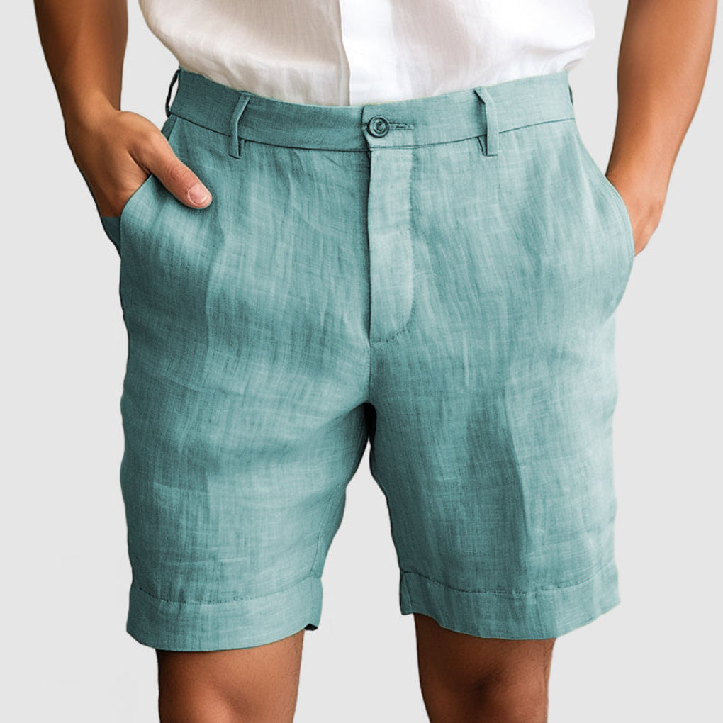 Men's Casual Cotton and Linen Blend Shorts