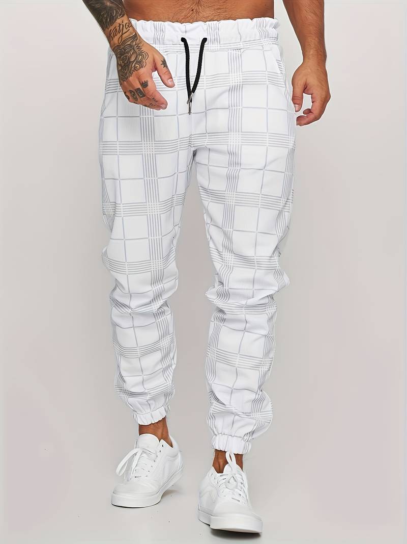 Men's Checkered Slim Fit Joggers