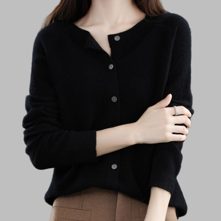 Women's O-Neck Knit Cardigan