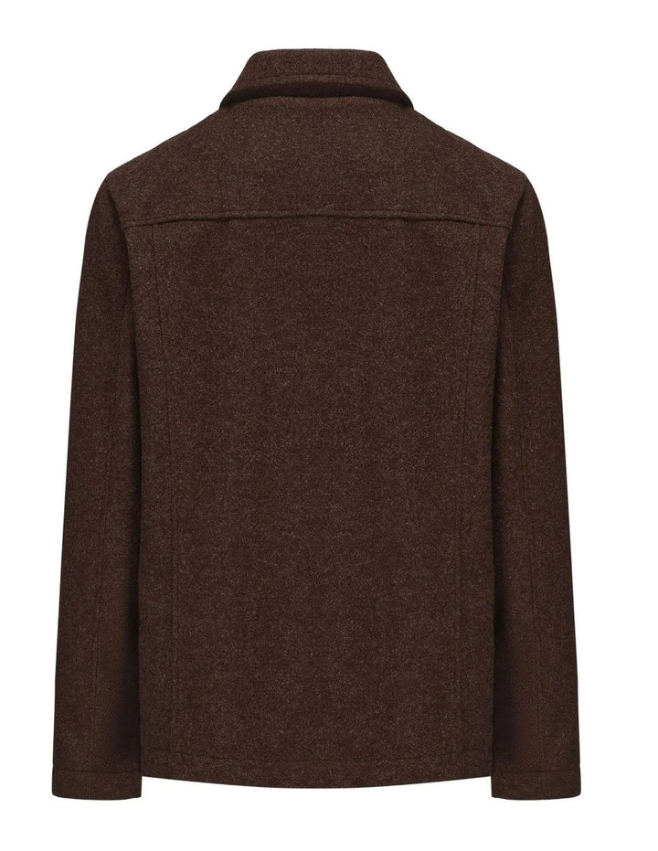 Men's Classic Wool Jacket with Breast Pockets for Stylish Comfort
